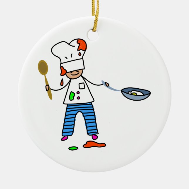 Chef Kid Ceramic Ornament (Front)