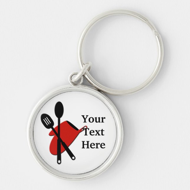 Chef Kitchen Icon Cook Premium Keychain (Front)