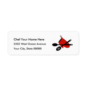 Chef Kitchen Icon Cook Return Address Label