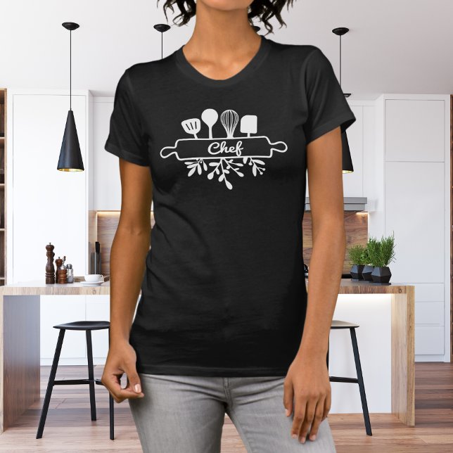 Chef Kitchen Utensils Line Art T-Shirt (Creator Uploaded)