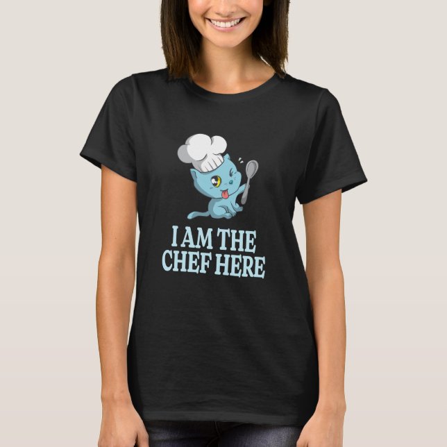 Chef Kitty Funny Cook Cat Lover Cooking T-Shirt (Front)