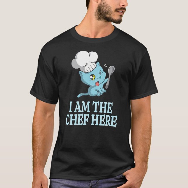 Chef Kitty Funny Cook Saying Cat Lover Cooking T-Shirt (Front)