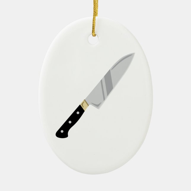 Chef Knife Ceramic Ornament (Front)