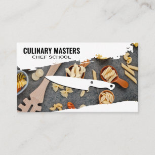 Chef Knife Spoons with Pastas Business Card