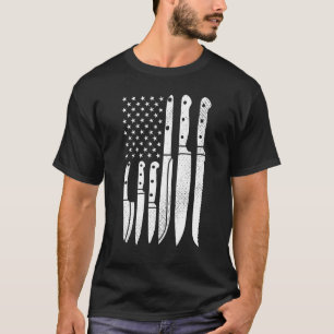 Chef Knives Cooking Utensil Cook Cooking Us Flag J T-Shirt