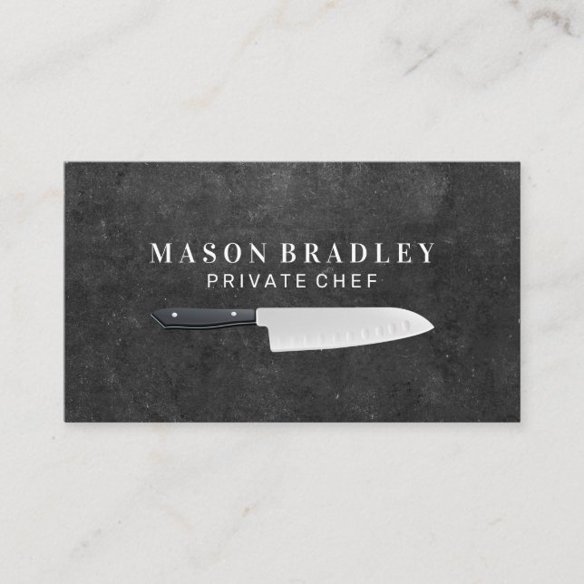 Chef Knives | Slate Business Card (Front)