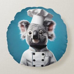 Chef Koala Round Pillow