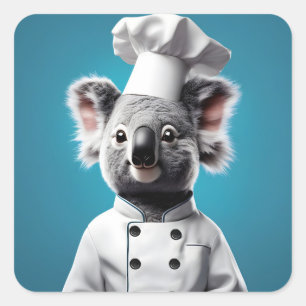 Chef Koala Square Sticker