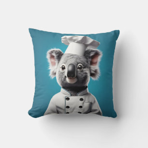 Chef Koala Throw Pillow