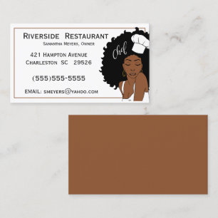 Chef Lady Africian American Woman Business Card