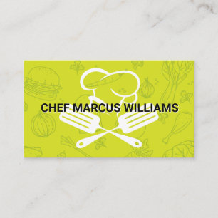 Chef Logo   Food Pattern Business Card