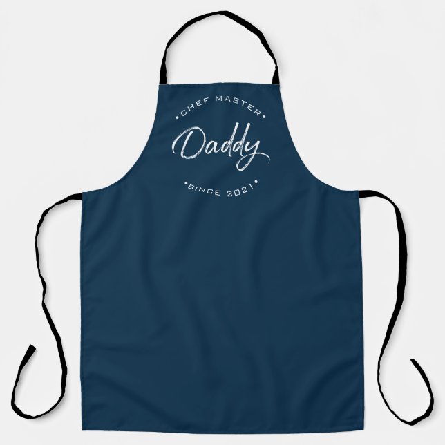 Chef Master Daddy Personalized Year Modern Apron (Front)