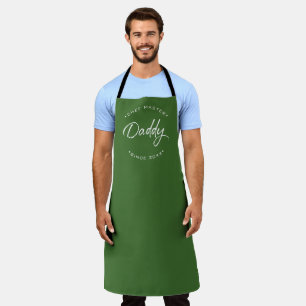Chef Master Daddy Personalized Year Modern green Apron