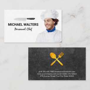 Chef Model Knife and Silverware Business Card