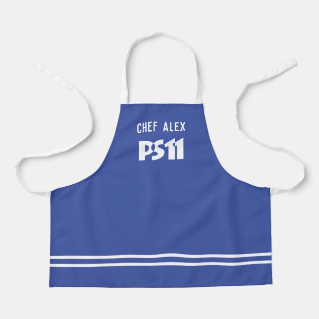 Chef Name and School Logo Personalized Kids Apron (Front)