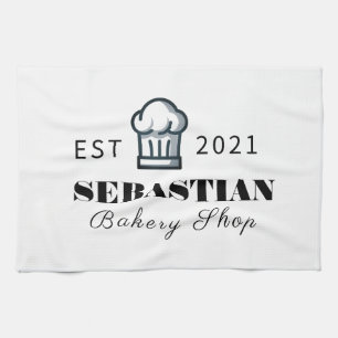 Chef Name Bakery Shop logo Kitchen Towel