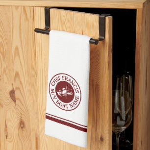 Chef nautique Homard Logo Cuisine Serviette