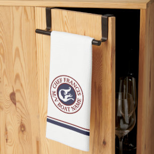 Chef nautique Mermaid Logo Serviette de cuisine