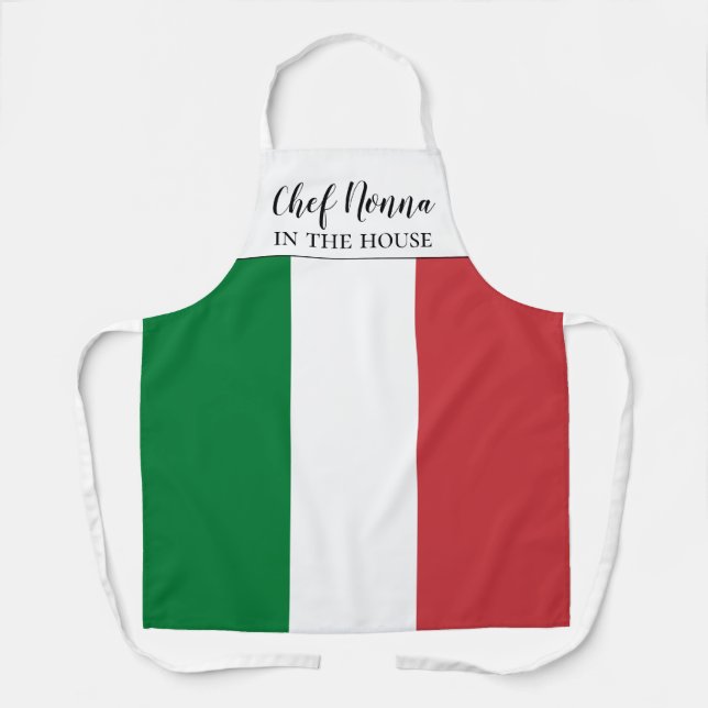 Chef Nonna Italy Flag All-Over Print Apron (Front)
