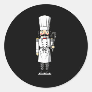 Chef Nutcracker Cook Hat Xmas Classic Round Sticker