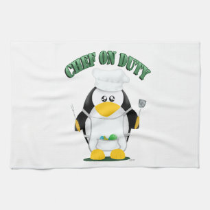 Chef on Duty Penguin Kitchen Towel