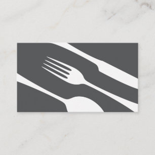 Chef or catering business cards, modern cutlery card