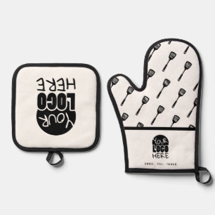Chef or Cooking Business DIY Logo Oven Mitt & Pot Holder Set