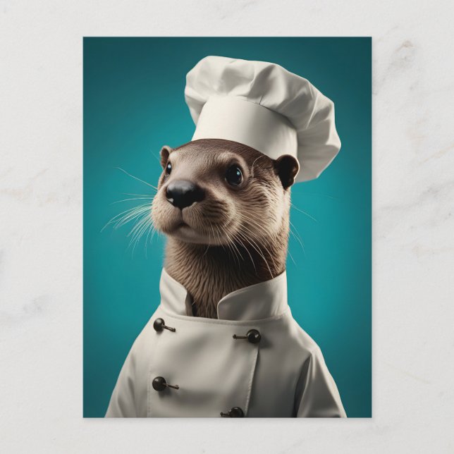 Chef Otter Holiday Postcard (Front)