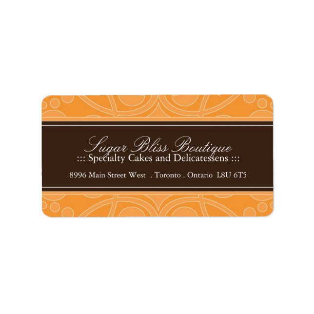 Chef pâtissier Étiquettes de adresse (Devant)