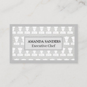 Chef Pattern Leather Whisk Business Card