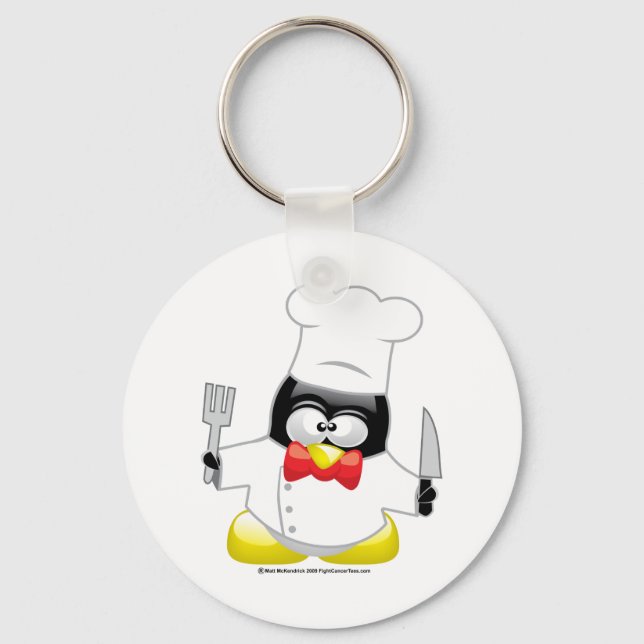 Chef Penguin Keychain (Front)