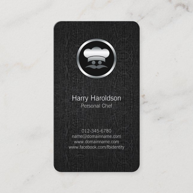 Chef personnel Chrome Chef Casquette Carte de visi (Devant)
