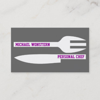 Chef personnel minimaliste carte de visite gris bl