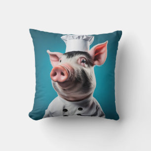 Chef Pig Throw Pillow