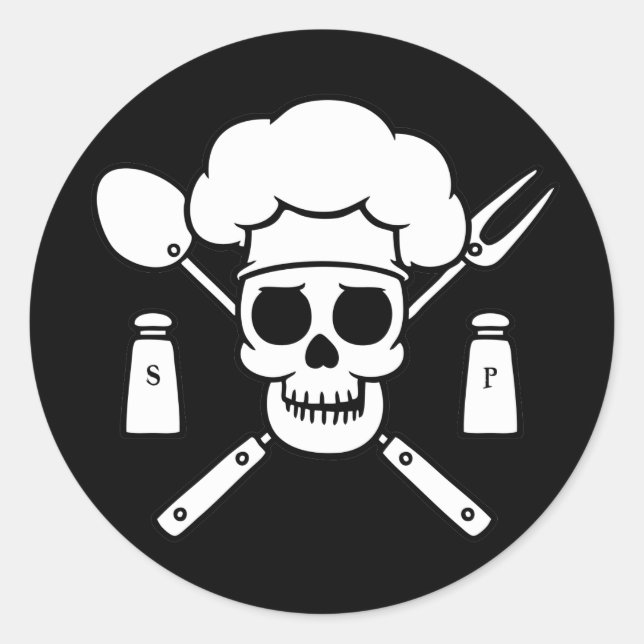 Chef Pirate Classic Round Sticker (Front)