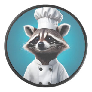 Chef Raccoon Hockey Puck