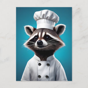Chef Raccoon Holiday Postcard