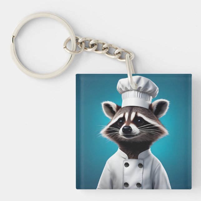 Chef Raccoon Keychain (Front)