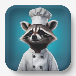 Chef Raccoon Paper Plate