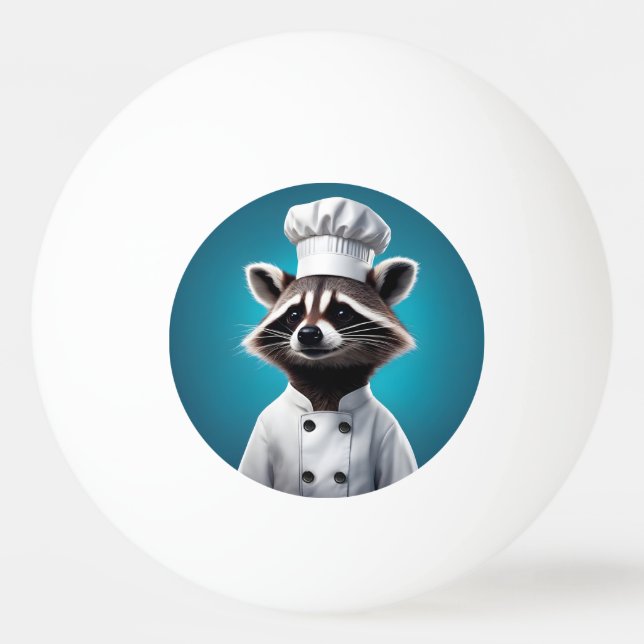 Chef Raccoon Ping Pong Ball (Front)