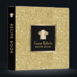 Chef Recipe Book Modern Gold Glitter Cooking Binder<br><div class="desc">Chef Recipe Book Modern Gold Glitter Cooking Binder.</div>
