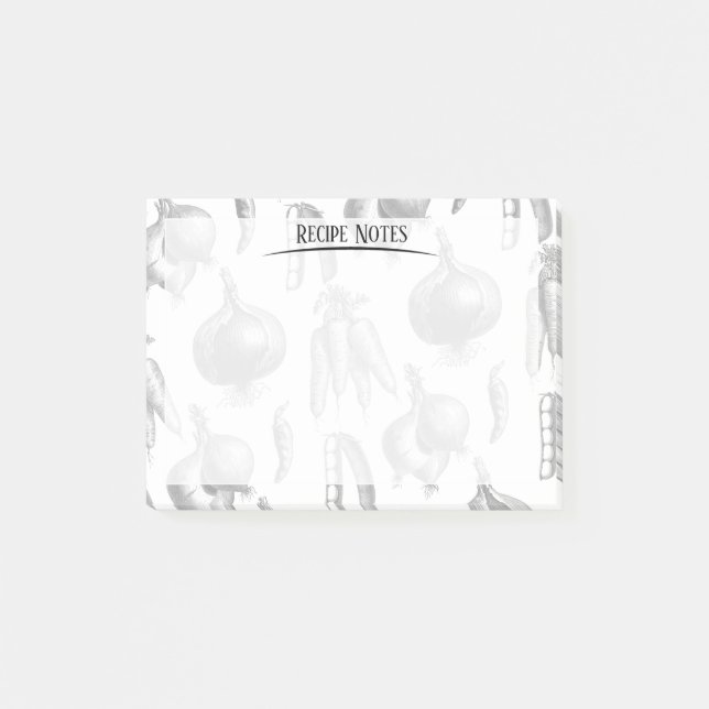 Chef Recipe Notes Vegetables Pattern Kitchen (Front)