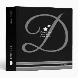 chef recipes book with her name black binder