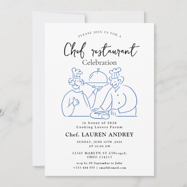 Chef Restaurant Celebration Invitation (Devant)