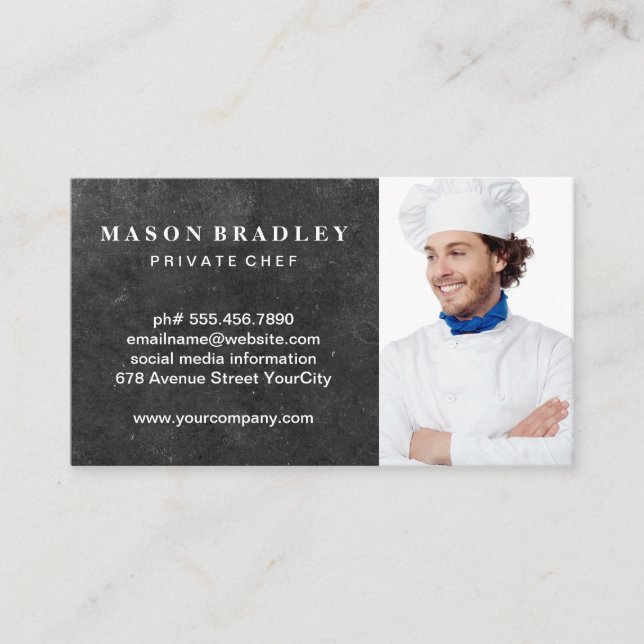 Chef | Restaurant Manager | Custom Picture Business Card (Front)