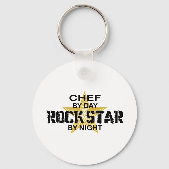 Chef Rock Star by Night Keychain (Front)