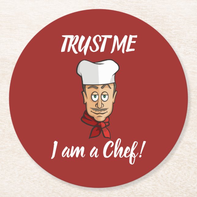 Chef Round Paper Coaster (Front)