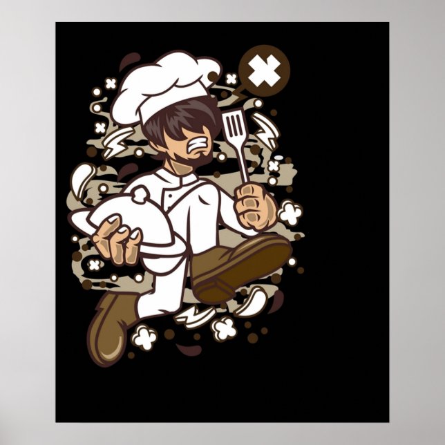 Chef running comic poster (Front)