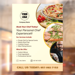 Chef Services Custom Editable Window Cling