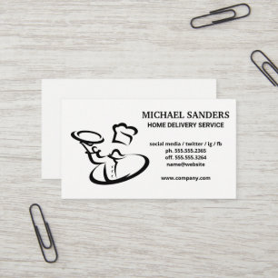 Chef Servin Food Catering Delivery Service Business Card